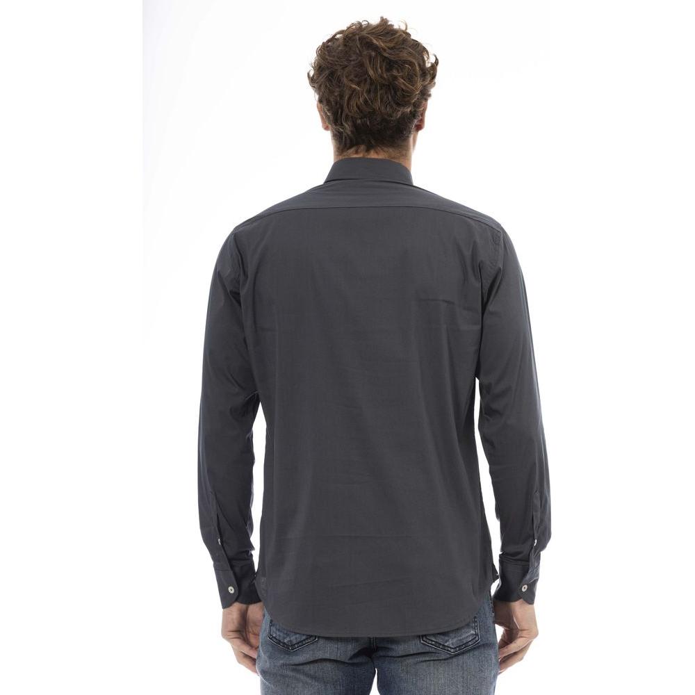 Baldinini Trend Elegant Gray Cotton Blend Shirt gray-cotton-shirt-15
