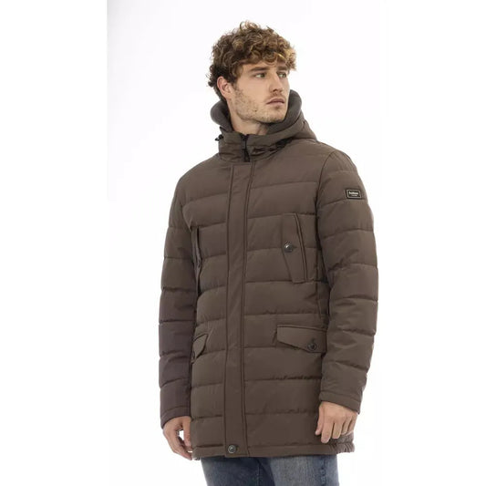 Baldinini Trend Elegant Brown Hooded Monogram Jacket brown-polyester-jacket-1 product-23819-154584479-1c8c6f5a-816.webp
