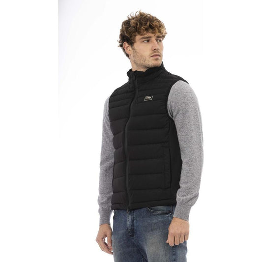 Baldinini Trend Sleek Quilted Zip Vest with Contrast Chest Patch black-polyester-vest-1
