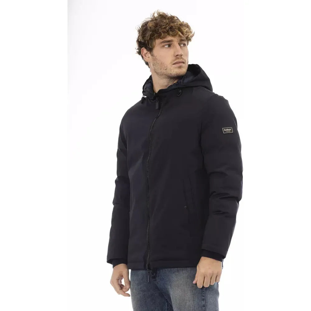 Baldinini Trend Chic Monogram Zip Jacket blue-polyester-jacket-19