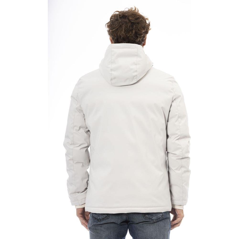 Baldinini Trend Elegant Monogram Zip Jacket white-polyester-jacket-3