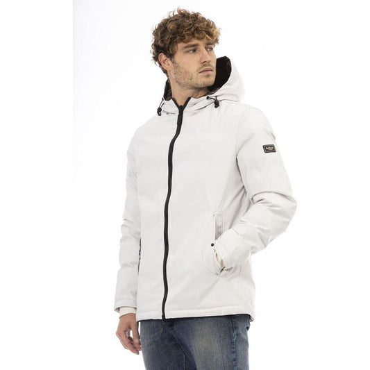 Baldinini Trend Elegant Monogram Zip Jacket white-polyester-jacket-3