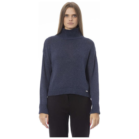 Baldinini Trend Elegant Volcano Neck Blue Sweater blue-viscose-sweater product-23842-1950578971-6b878f74-409.jpg