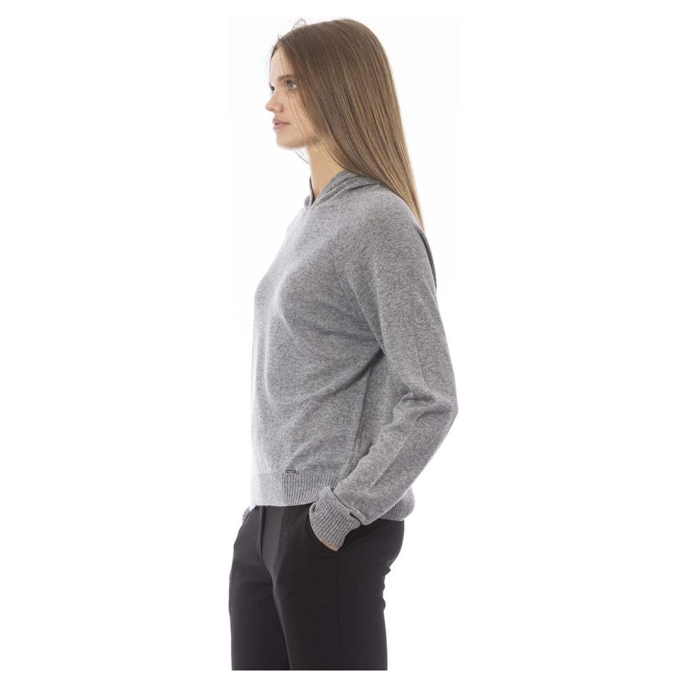Baldinini Trend Chic Cozy Hooded Knit Sweater in Gray gray-viscose-sweater product-23847-1946603105-a1576204-9e7.jpg