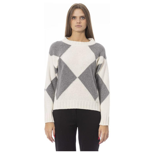 Baldinini Trend Chic Gray Ribbed Boat Neck Sweater gray-wool-sweater-2 product-23864-982011300-d068a3db-21e.jpg