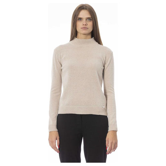 Baldinini Trend Chic Beige Turtleneck Cashmere Blend Sweater beige-fabric-sweater product-23866-773272100-0d4fbf92-96a.jpg