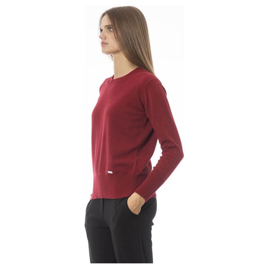 Baldinini Trend Elegant Wool-Cashmere Crew Neck Sweater red-wool-sweater-5