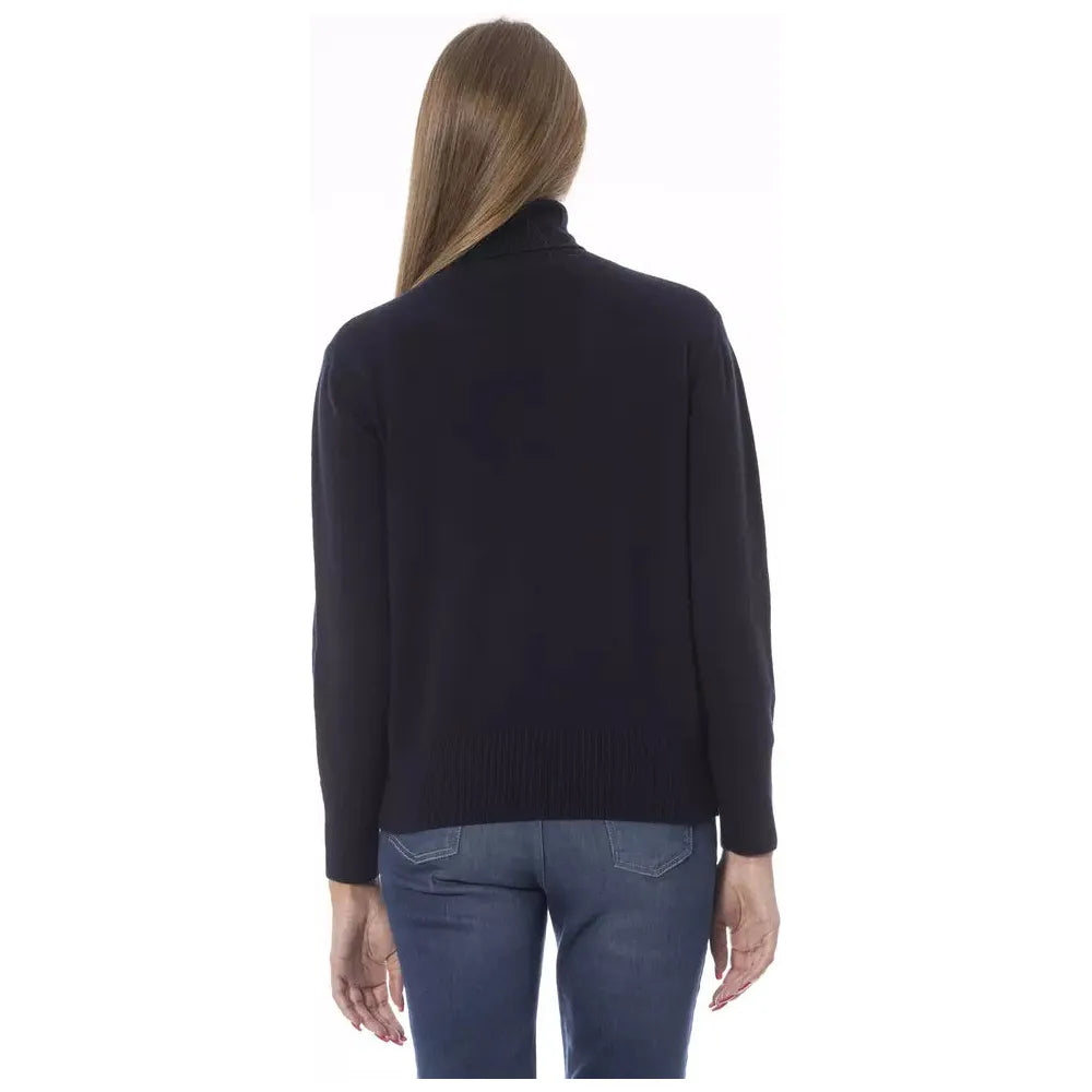 Baldinini Trend Elegant Blue Turtleneck Sweater blue-wool-sweater-20