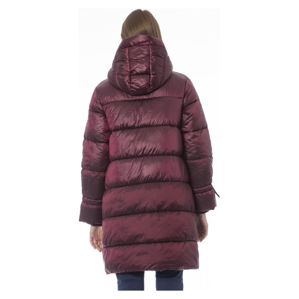 Baldinini Trend Elegant Burgundy Long Down Jacket burgundy-nylon-jackets-coat