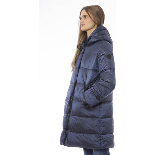 Baldinini Trend Chic Light Blue Long Down Jacket light-blue-nylon-jackets-coat