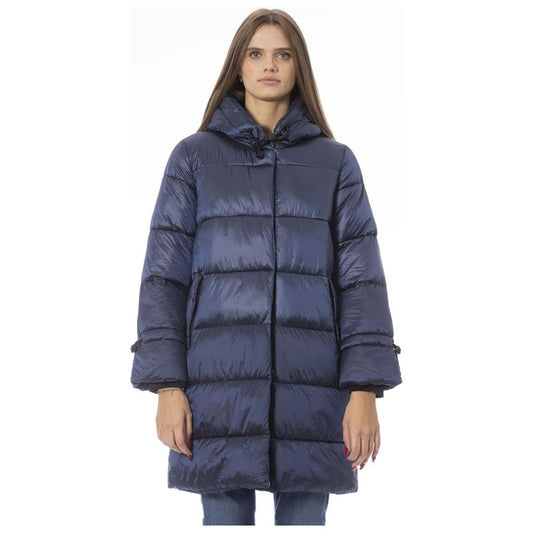 Baldinini Trend Chic Light Blue Long Down Jacket light-blue-nylon-jackets-coat
