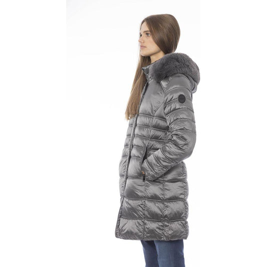 Baldinini Trend Elegant Gray Down Jacket for Sophisticated Warmth gray-polyester-jackets-coat