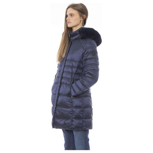 Baldinini Trend Elegant Light Blue Long Down Jacket light-blue-polyester-jackets-coat-1