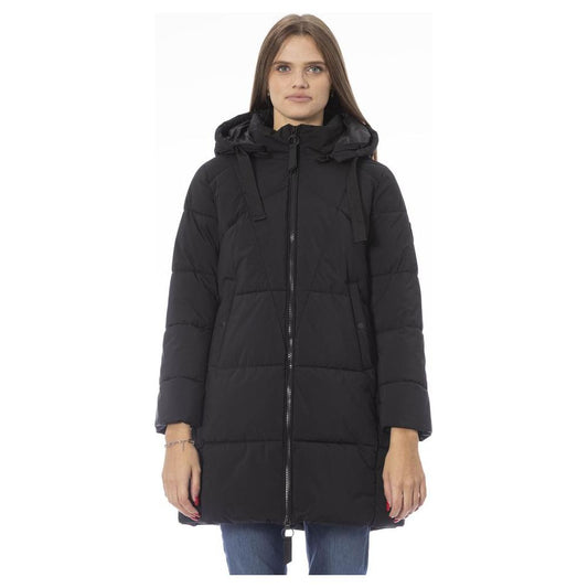 Baldinini Trend Elegant Black Down Jacket for Chic Warmth black-polyester-jackets-coat-12