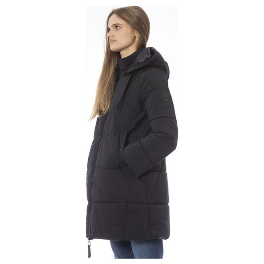 Baldinini Trend Elegant Black Down Jacket for Chic Warmth black-polyester-jackets-coat-12