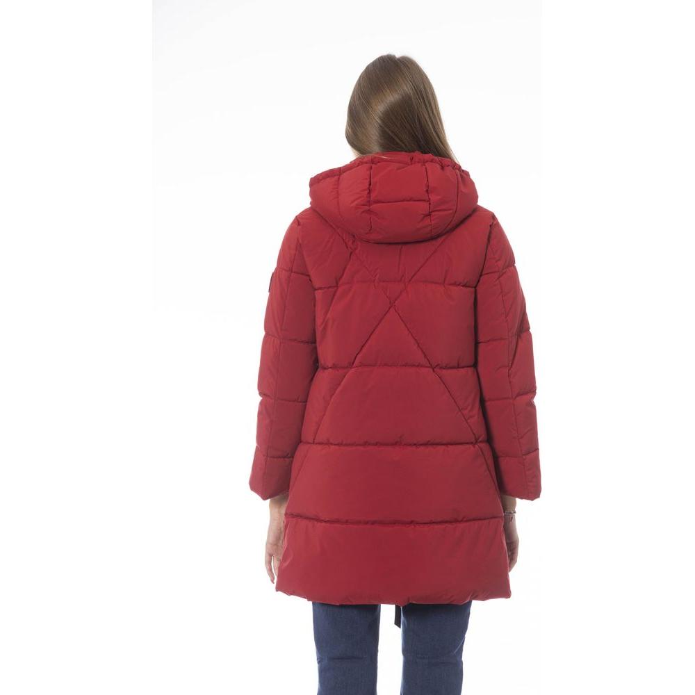 Baldinini Trend Elegant Red Long Down Jacket for Women red-polyester-jackets-coat-2