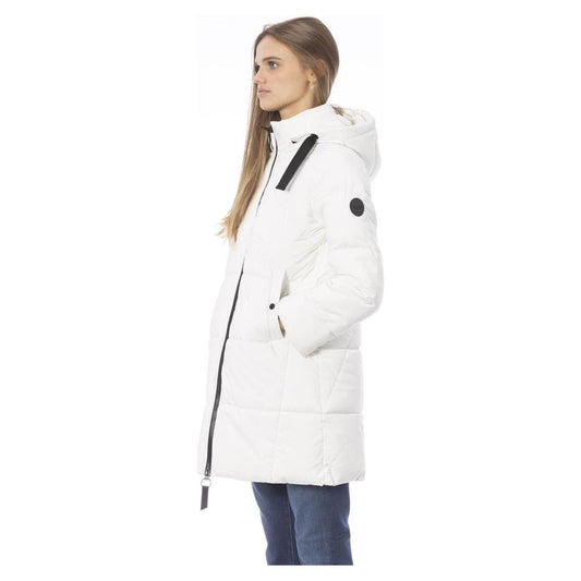 Baldinini Trend Elegant White Long Down Jacket for Women white-polyester-jackets-coat-1