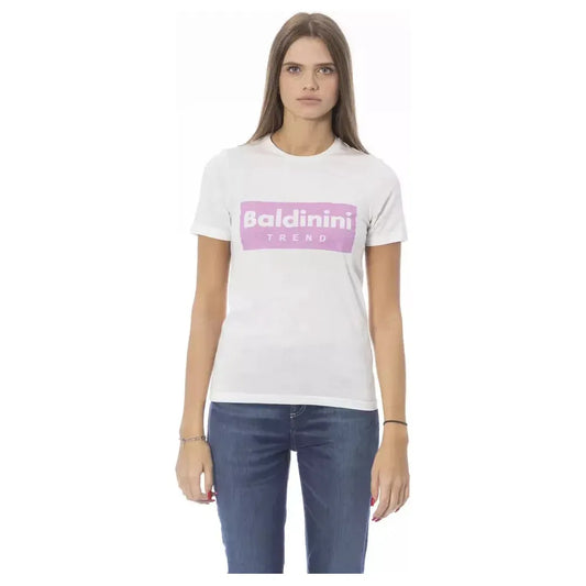 Baldinini Trend Elegant Crew Neck Short Sleeve Tee white-cotton-tops-t-shirt-10