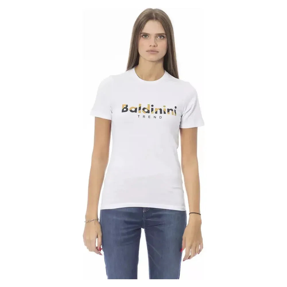 Baldinini Trend Crisp White Cotton Crew Neck Tee white-cotton-tops-t-shirt-6