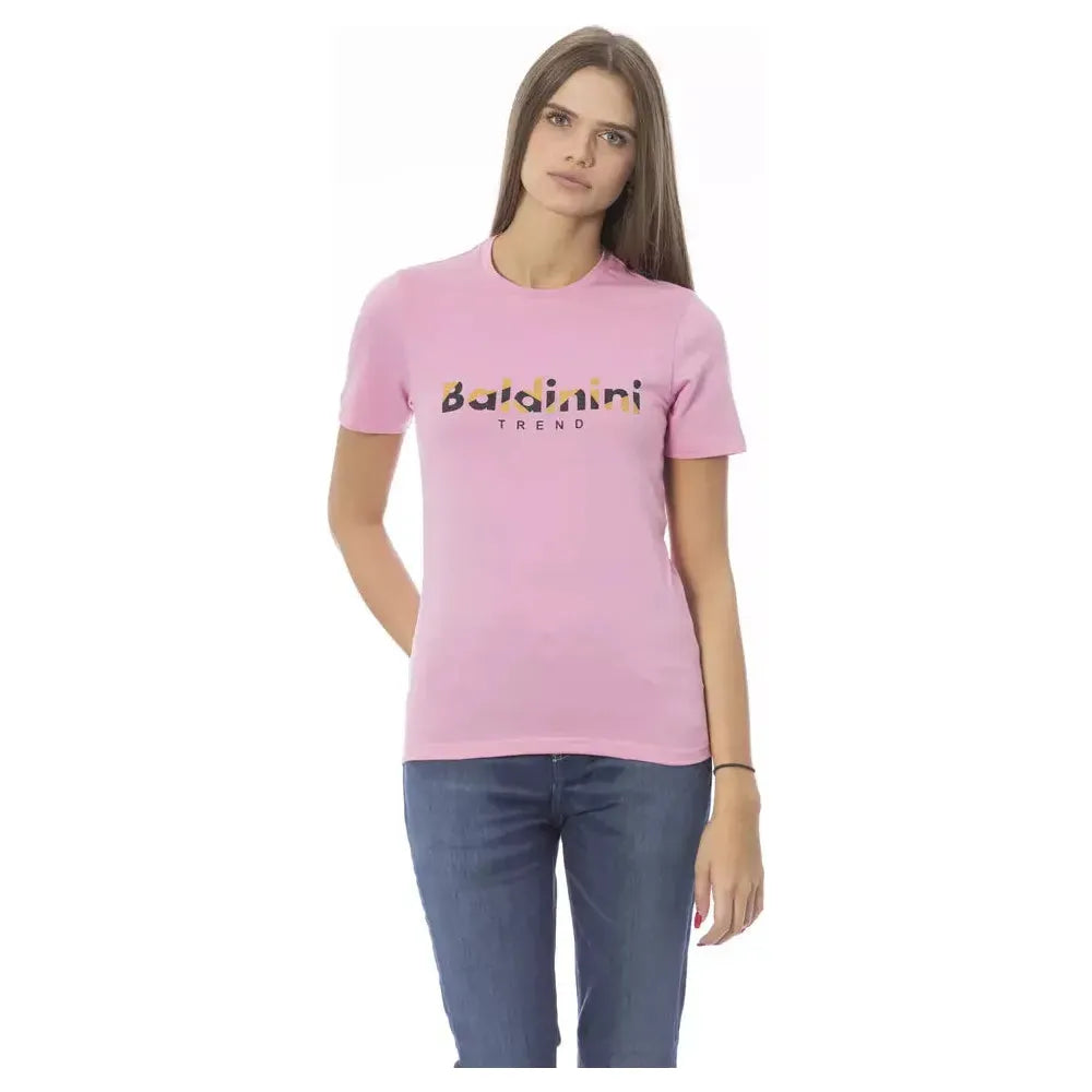 Baldinini Trend Chic Pink Cotton Crew Neck Tee pink-cotton-tops-t-shirt-2 product-23908-1357826688-1-1e10e38d-dfc.webp