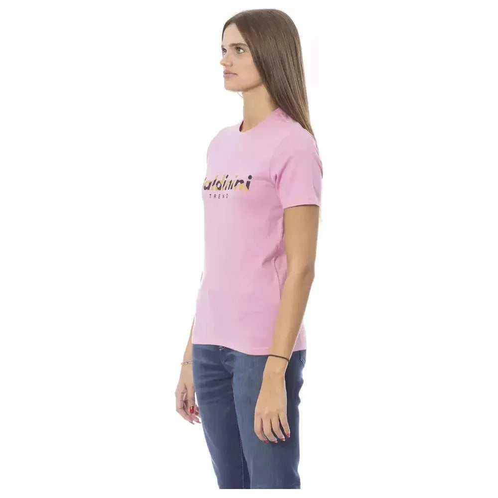 Baldinini Trend Chic Pink Cotton Crew Neck Tee pink-cotton-tops-t-shirt-2 product-23908-402488374-1-e2cbf63b-029.webp