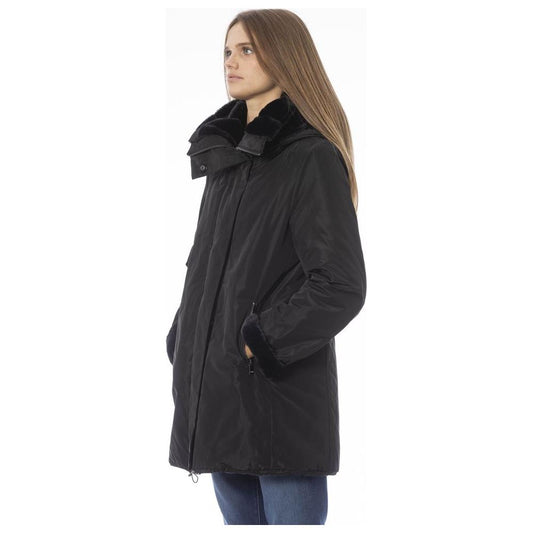 Baldinini Trend Reversible Hooded Black Jacket - Chic and Versatile black-polyester-jackets-coat-8 product-23927-1487856420-b745038e-587.jpg