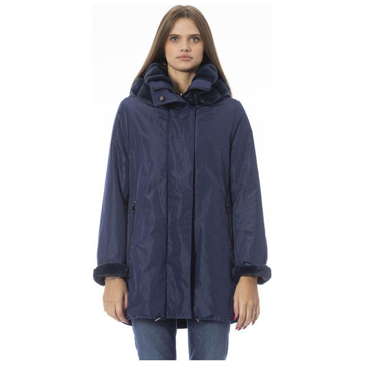 Baldinini Trend Reversible Light Blue Hooded Jacket light-blue-polyester-jackets-coat