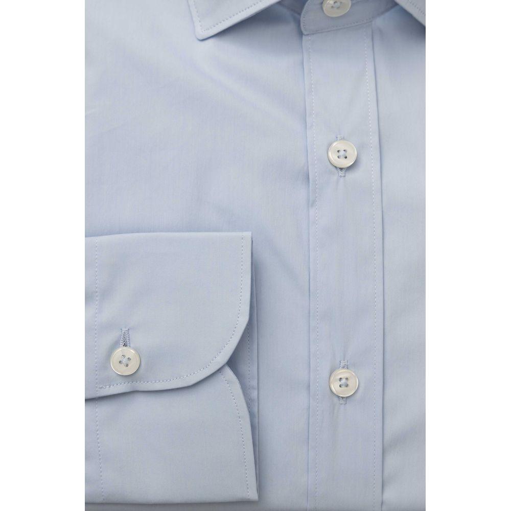 Bagutta Elegant Slim Fit Light Blue Shirt light-blue-cotton-shirt-11