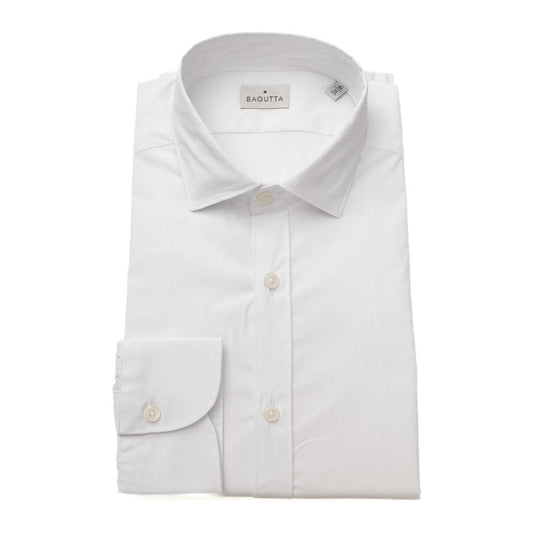 Bagutta Slim Fit French Collar White Shirt white-cotton-shirt-5