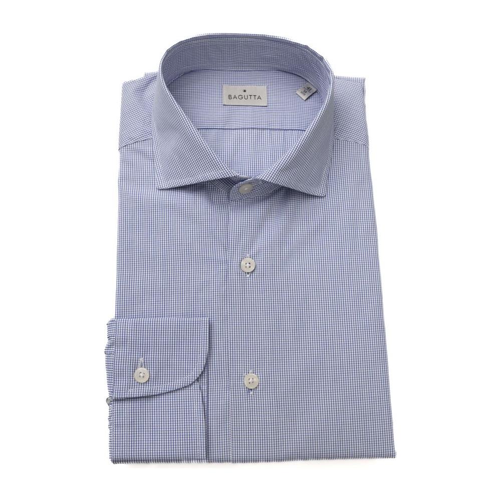 Bagutta Elegant Cotton French Collar Dress Shirt light-blue-cotton-shirt-29