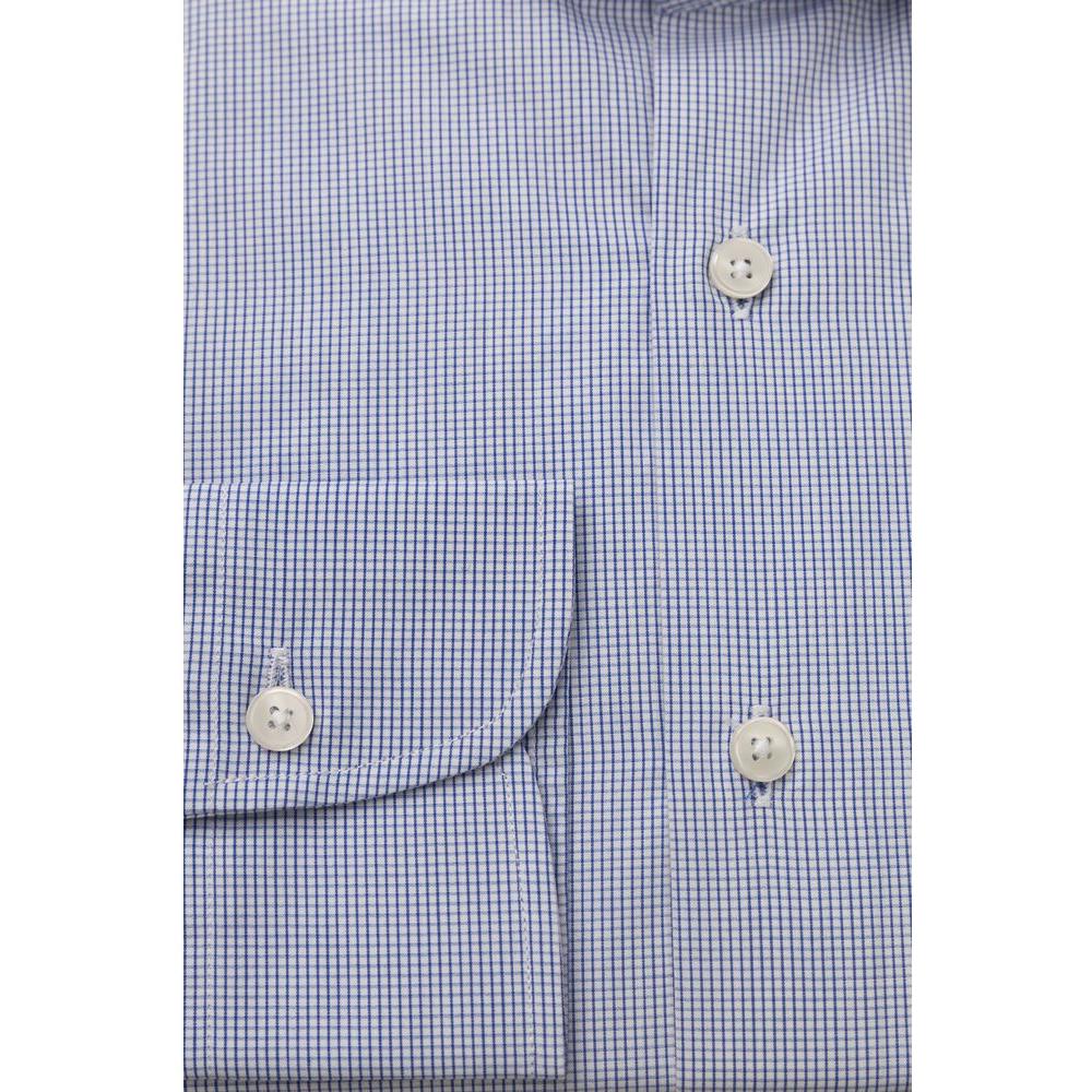 Bagutta Elegant Cotton French Collar Dress Shirt light-blue-cotton-shirt-29