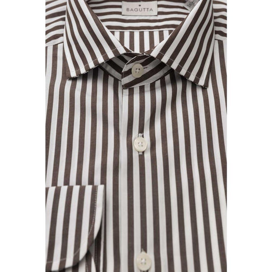 Bagutta Elegant Brown French Collar Shirt - Medium Fit brown-cotton-shirt product-23937-1504197895-3f224f13-c2f.jpg