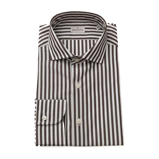 BaguttaElegant Brown French Collar Shirt - Medium FitMcRichard Designer Brands£89.00