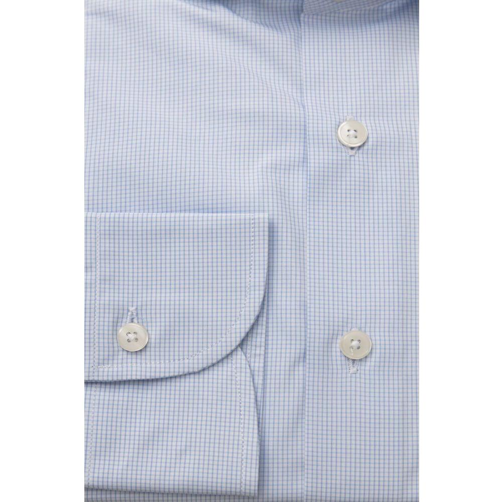 Bagutta Elegant Light Blue Cotton Shirt with French Collar light-blue-cotton-shirt-53
