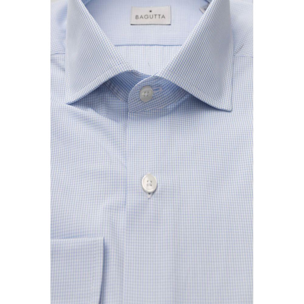 Bagutta Elegant Light Blue Cotton Shirt with French Collar light-blue-cotton-shirt-53