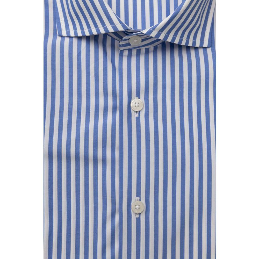 Bagutta Elegant Light Blue Cotton Shirt - Medium Fit light-blue-cotton-shirt-27