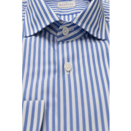 Bagutta Elegant Light Blue Cotton Shirt - Medium Fit light-blue-cotton-shirt-27