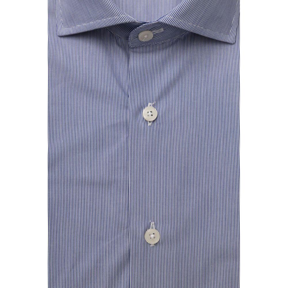 Bagutta Elegant Medium Fit French Collar Shirt light-blue-cotton-shirt-10