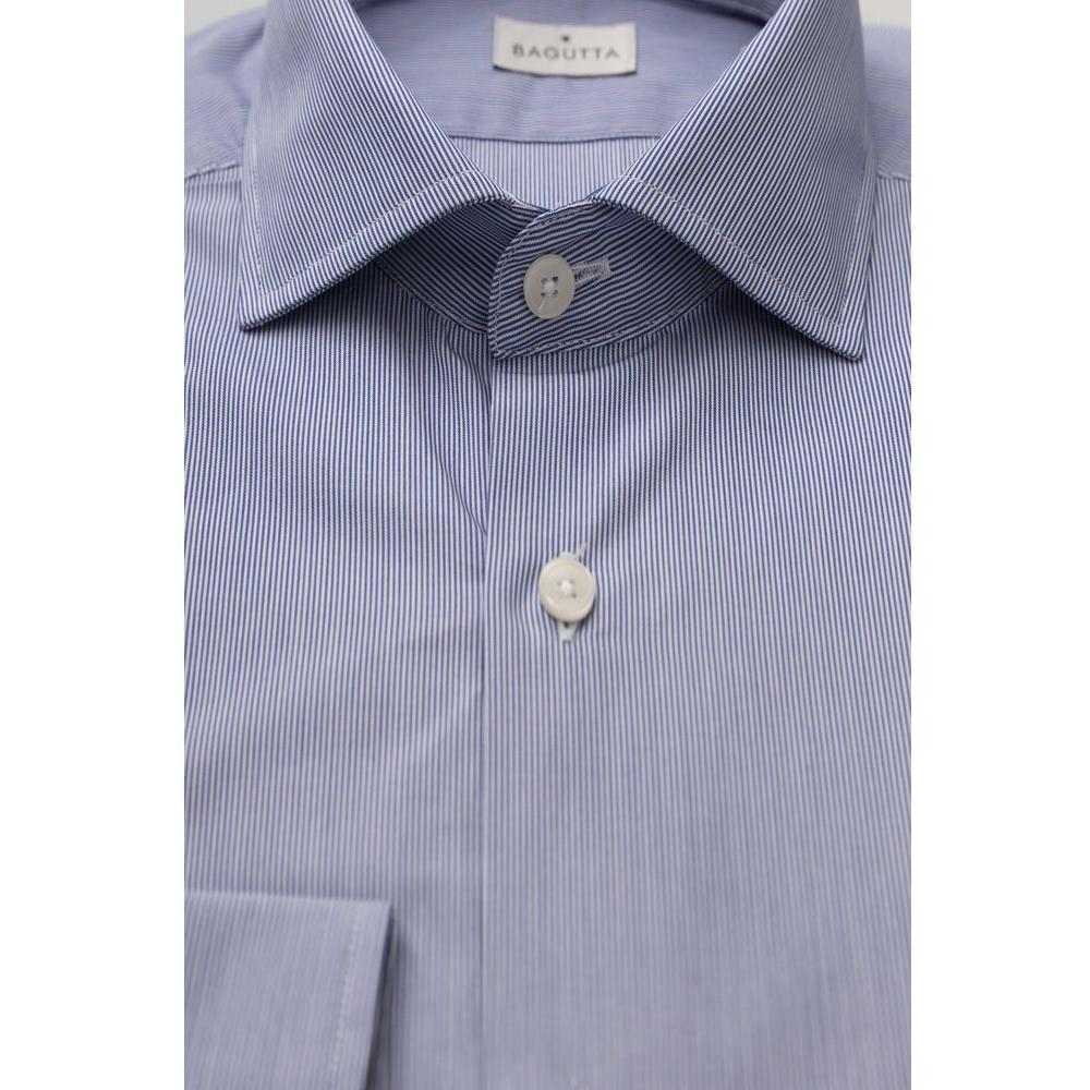 Bagutta Elegant Medium Fit French Collar Shirt light-blue-cotton-shirt-10