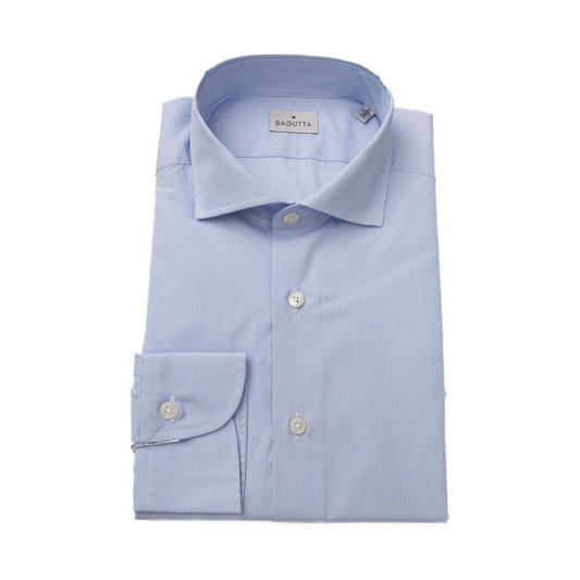 Bagutta Elegant Light Blue Medium Fit French Collar Shirt light-blue-cotton-shirt-9 product-23942-1919219078-4be32665-f30.jpg