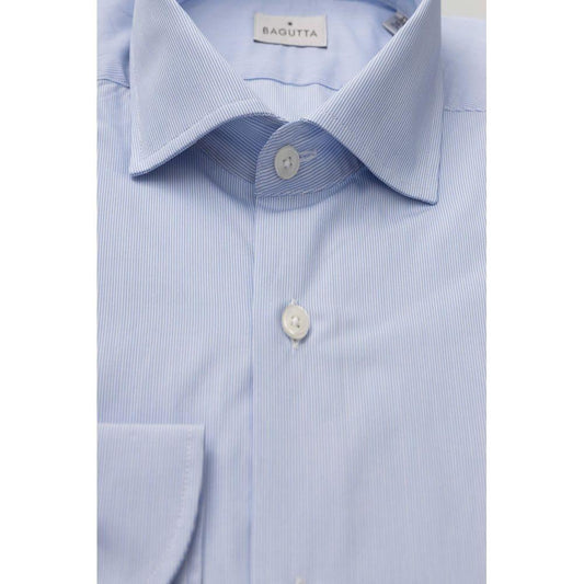 Bagutta Elegant Light Blue Medium Fit French Collar Shirt light-blue-cotton-shirt-9 product-23942-27485068-9f1b1610-b15.jpg