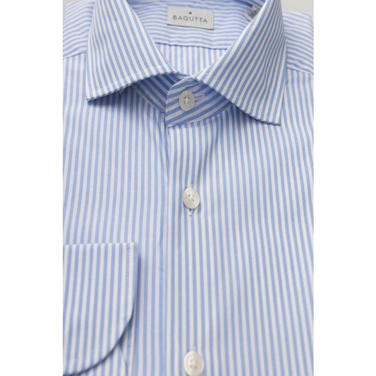 Bagutta Elegant Light Blue Medium Fit French Collar Shirt light-blue-cotton-shirt-26 product-23943-576147732-0aa3bc67-f13.jpg