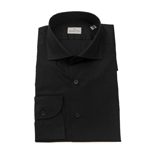 BaguttaElegant Slim Fit Black Shirt with French CollarMcRichard Designer Brands£89.00
