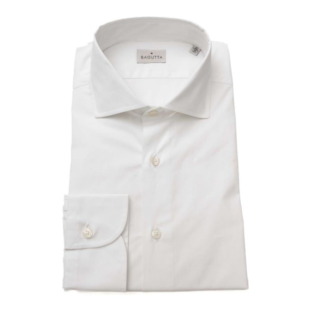 Bagutta Sleek White Slim Fit Cotton Shirt white-cotton-shirt-4 product-23946-2105410052-f1443cb8-ea3.jpg