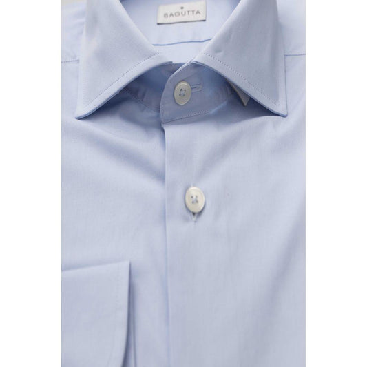 Bagutta Elegant Light Blue Slim Fit Shirt with French Collar light-blue-cotton-shirt-8 product-23947-1111899333-76992438-394.jpg