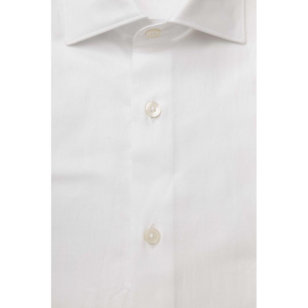 Bagutta Elegant White Cotton French Collar Shirt white-cotton-shirt-19