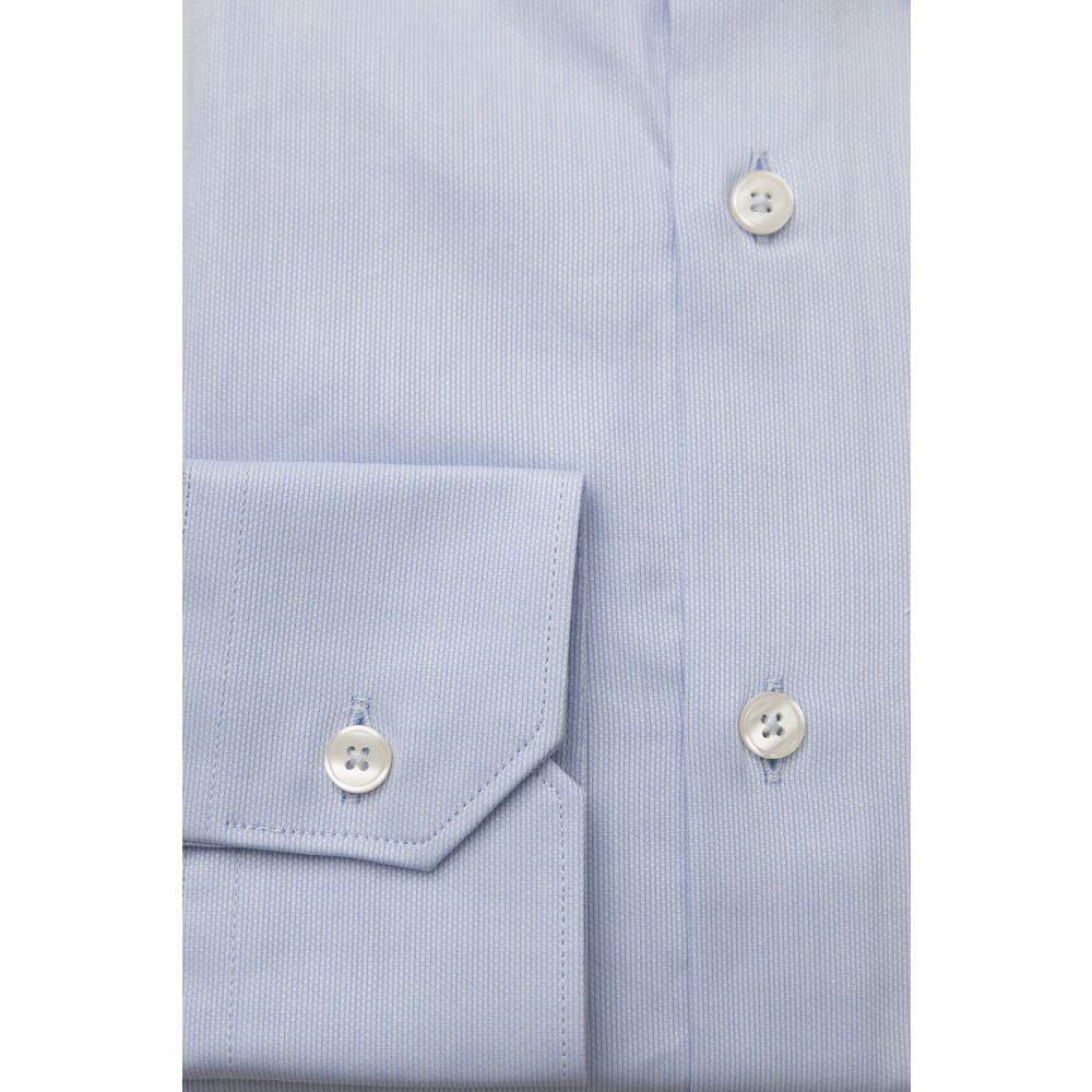 Bagutta Exquisite Light Blue Cotton Shirt light-blue-cotton-shirt-18