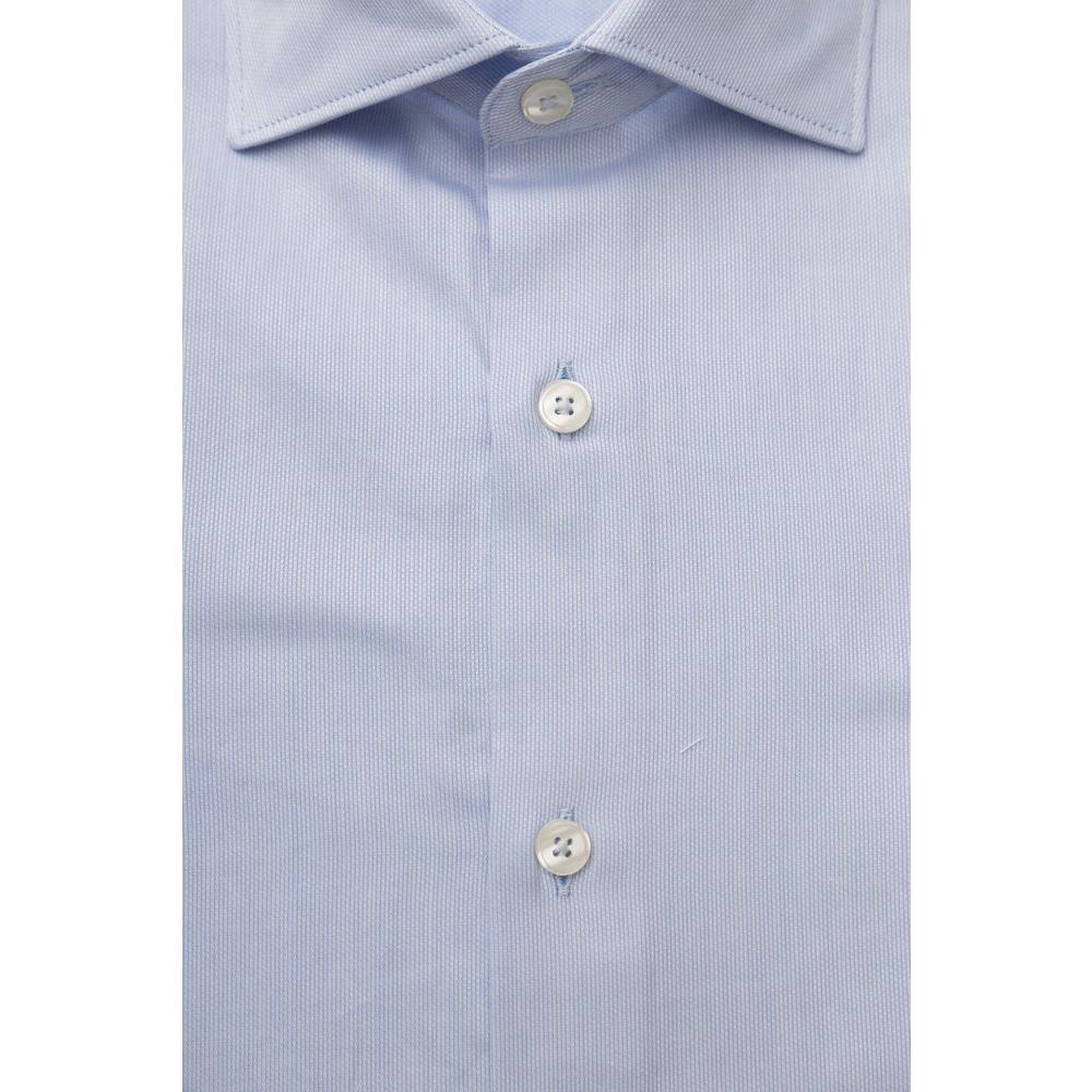 Bagutta Exquisite Light Blue Cotton Shirt light-blue-cotton-shirt-18