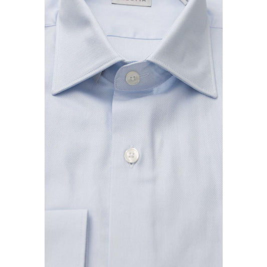 Bagutta Elegant Light Blue Cotton Shirt for Men light-blue-cotton-shirt-52
