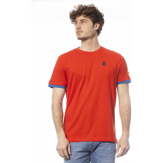 Invicta Elegant Crimson Crew Neck Logo Tee red-cotton-t-shirt-4